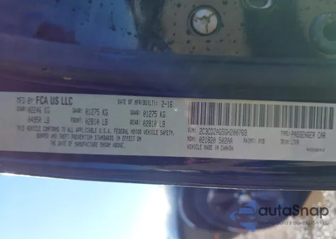 2016 Dodge Challenger Sxt z USA, uszkodzony, nr VIN 2C3CDZAG5GH200769